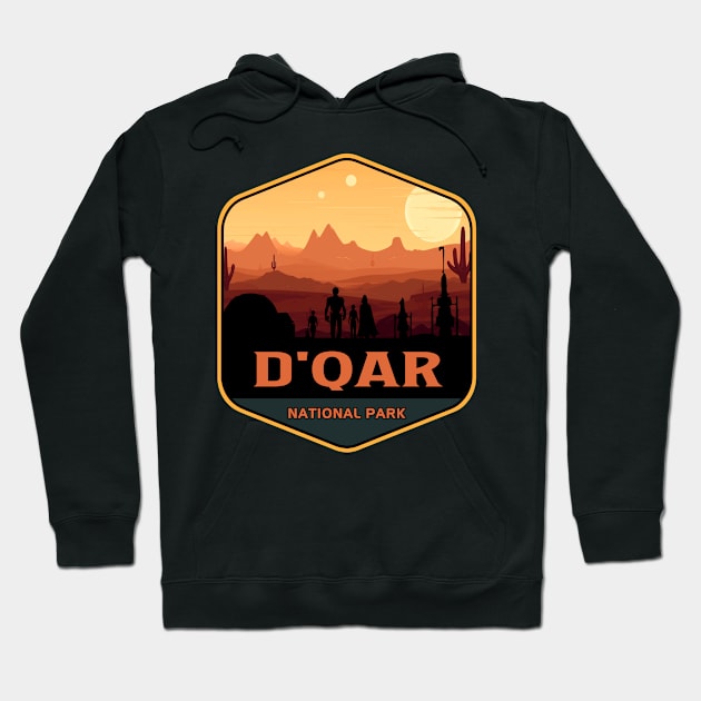 D'Qar National Park Hiking Camping Souvenir Hoodie by Girl and Cat